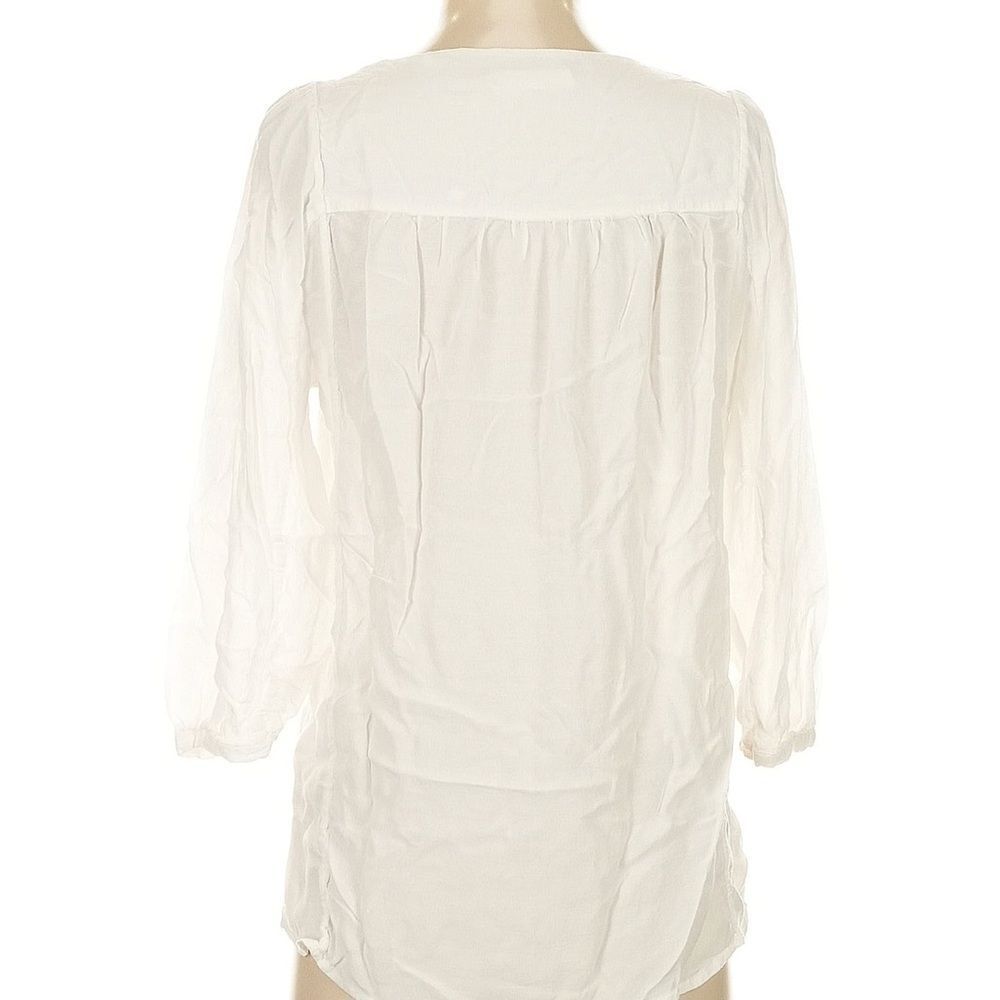ANINE BING White boho sheer Flowy Tassel Blouse XS - Picture 10 of 14